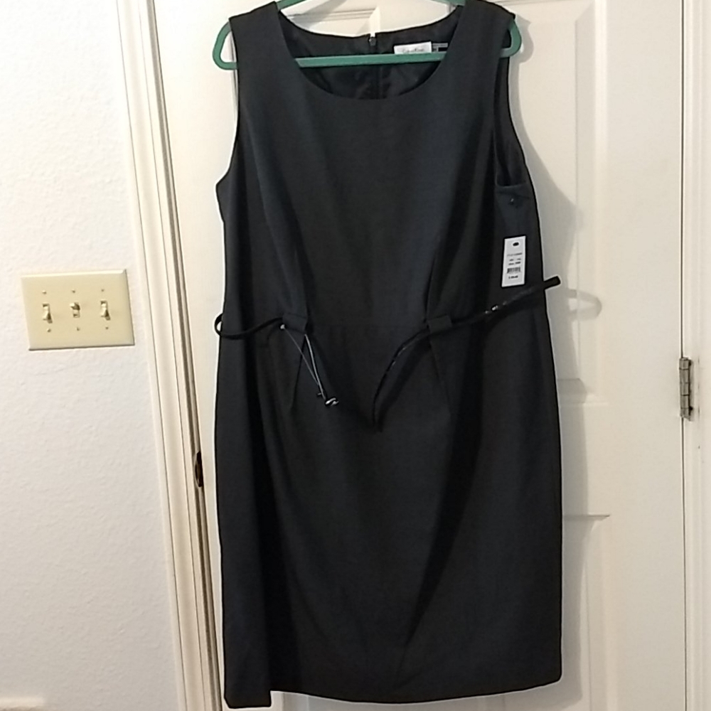 NWT Calvin Klein sleeveless grey dress